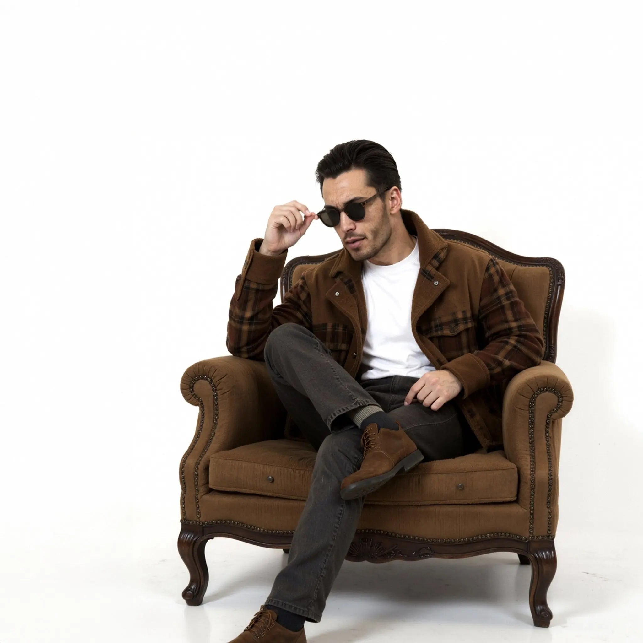 Plaid jacket with fleece lining