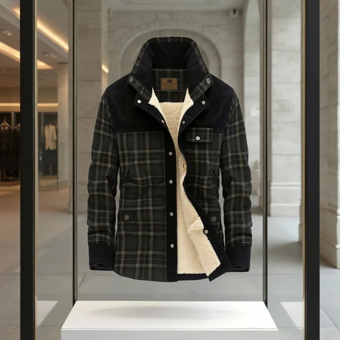 Plaid jacket with fleece lining