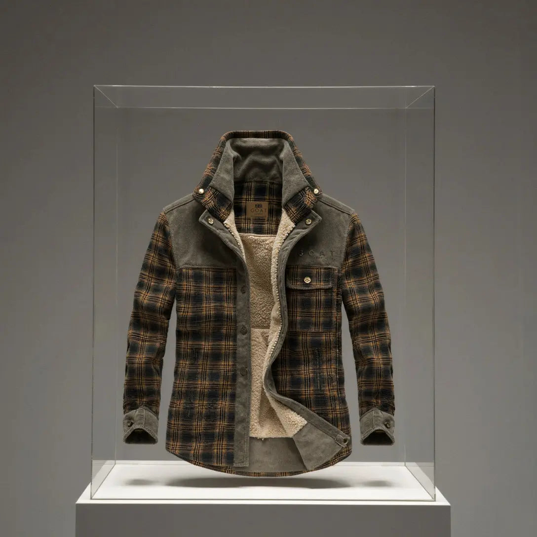 Plaid jacket with fleece lining