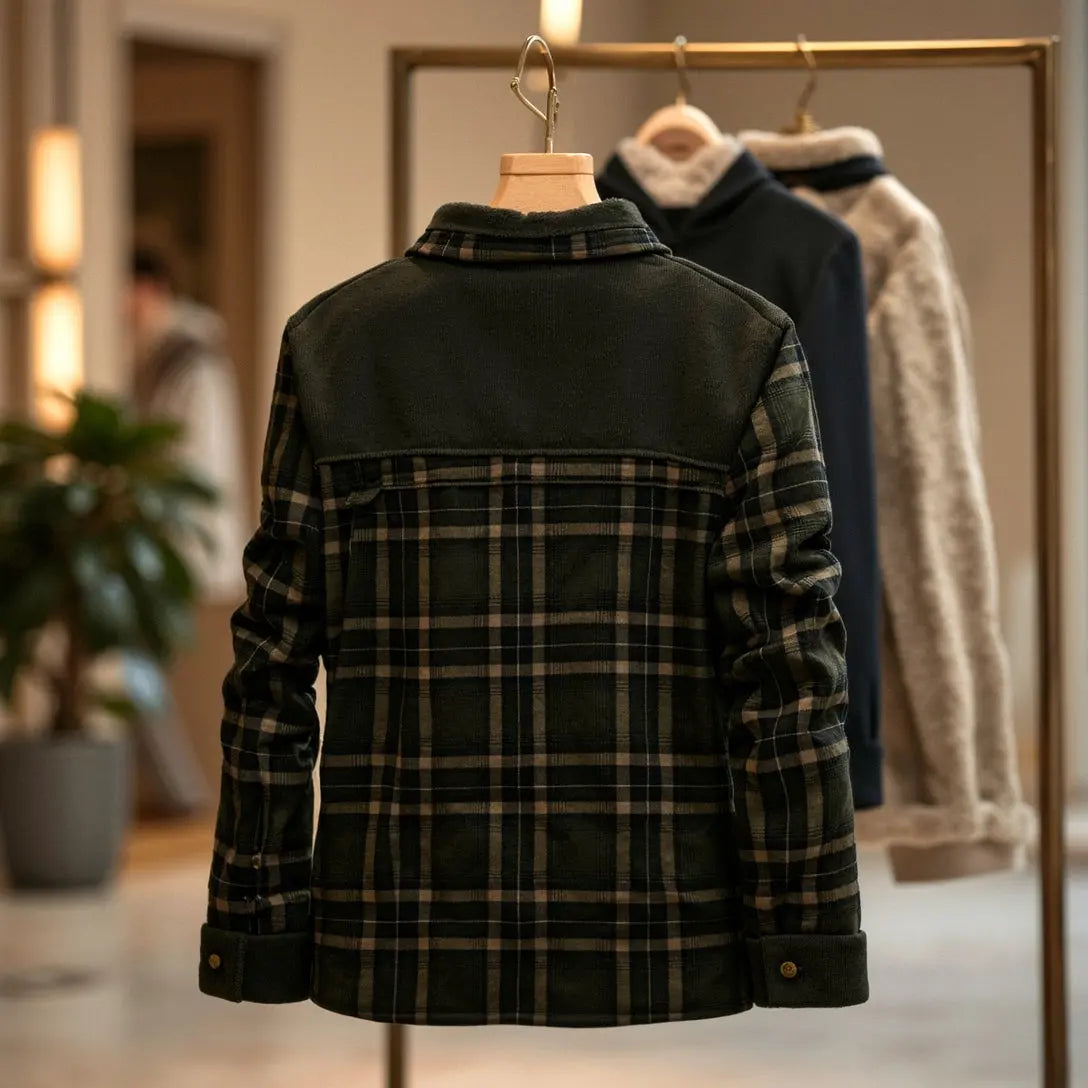 Plaid jacket with fleece lining