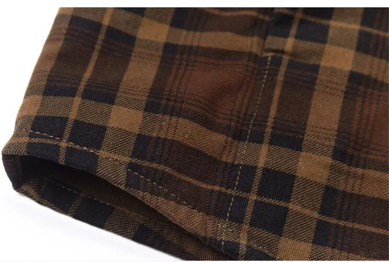 Plaid jacket with fleece lining