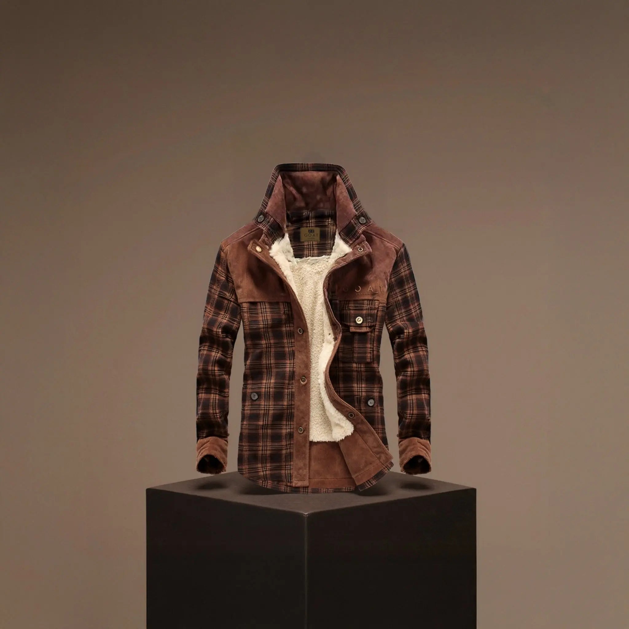 Chaqueta con corderito a cuadros