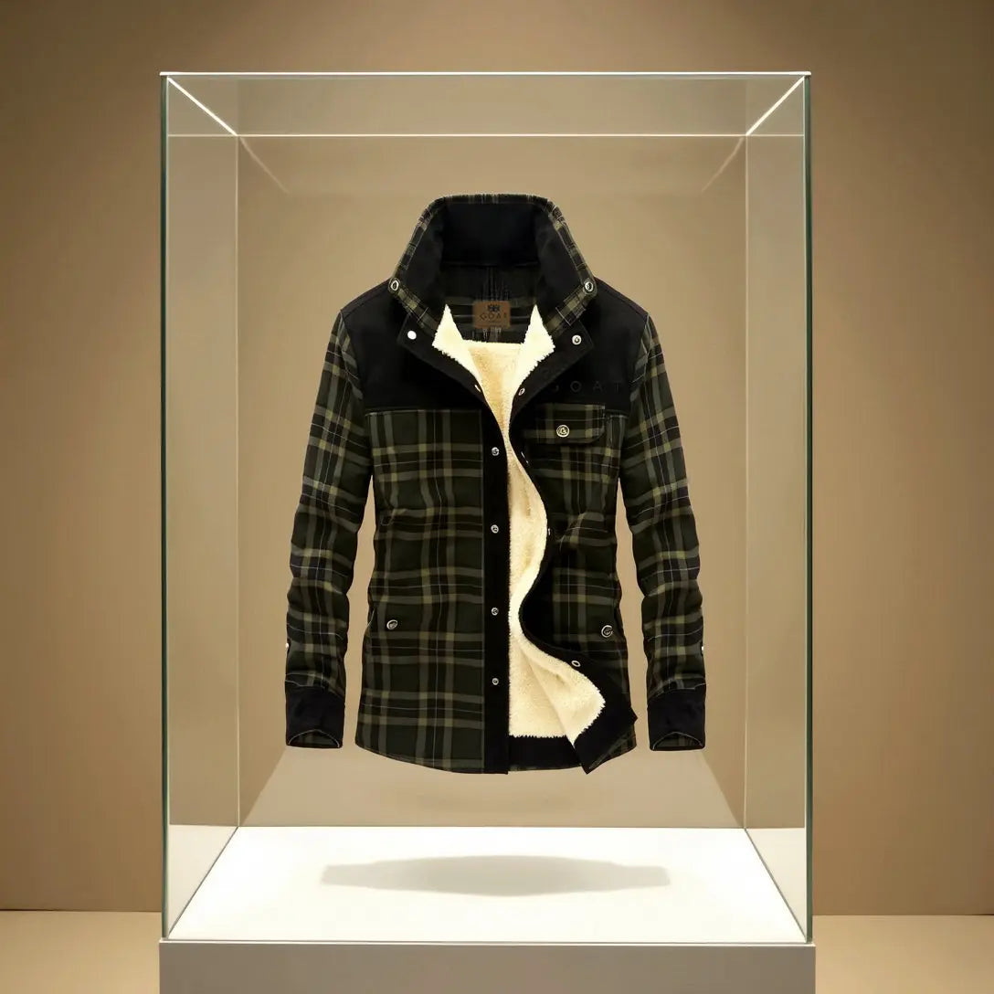 Plaid jacket with fleece lining