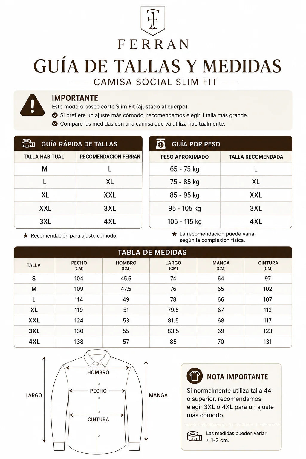 Juego de 2 Camisas de Vestir Para Hombre | Slim Fit