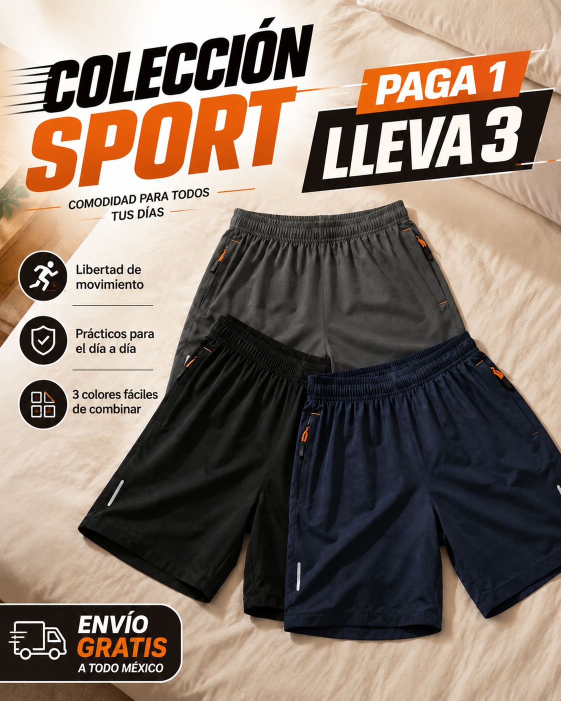 Kit de 3 Shorts Sport | Comodidad y Libertad de Movimiento