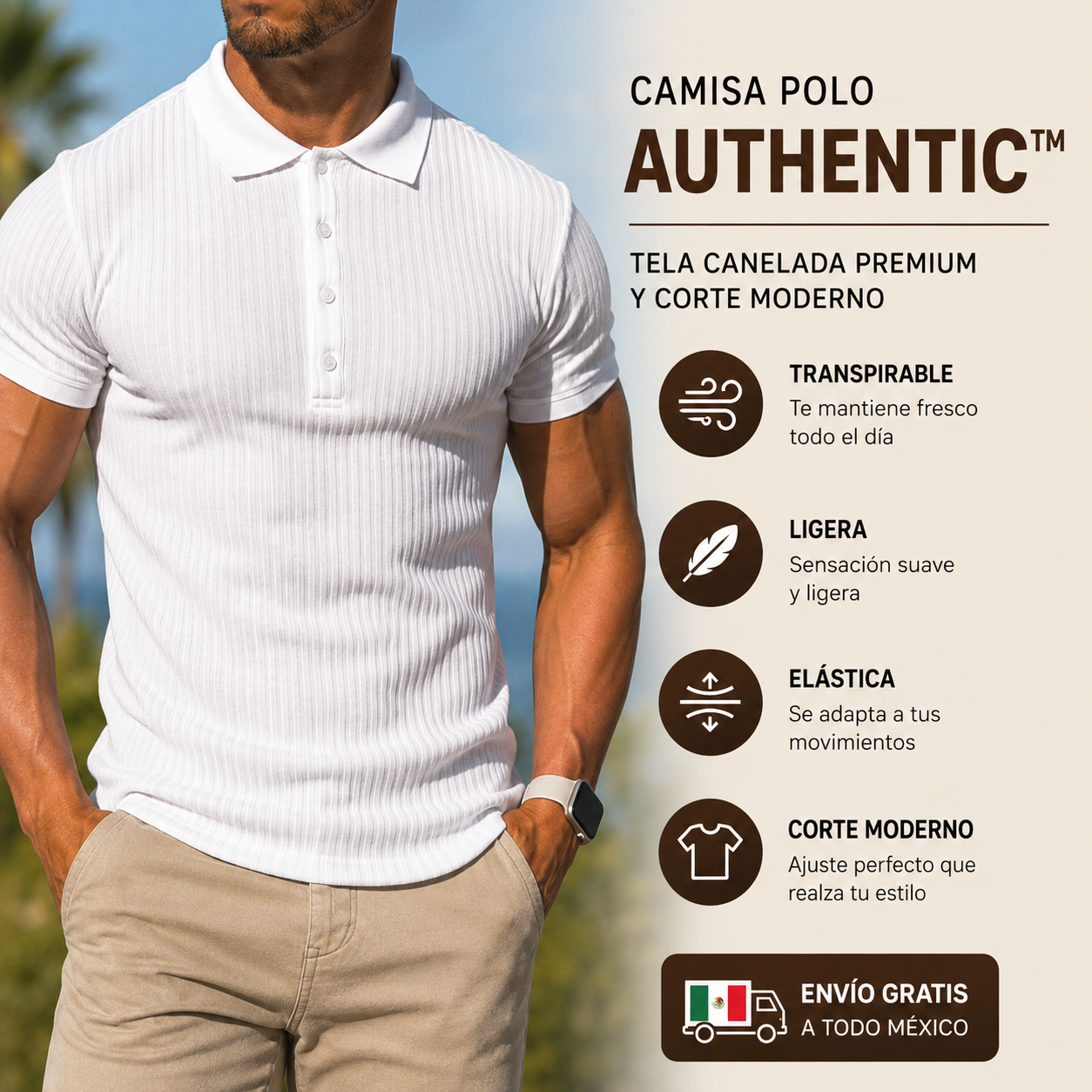 Camisa Polo Authentic™ | Tela Canelada Premium y Corte Moderno