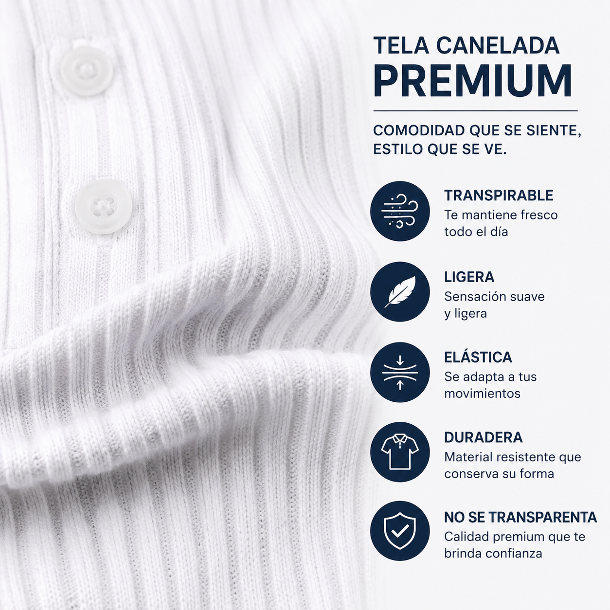 Camisa Polo Authentic™ | Tela Canelada Premium y Corte Moderno