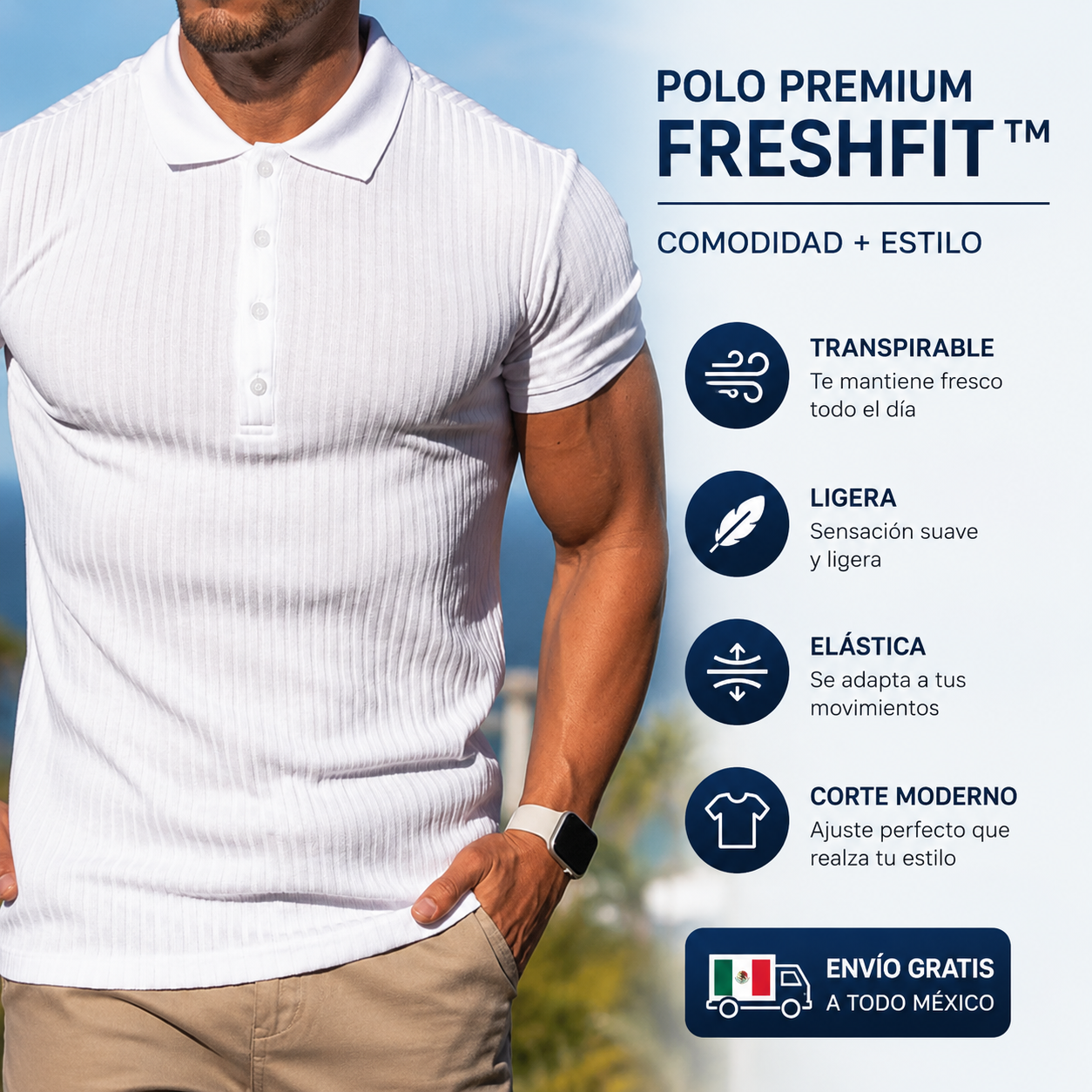 Camisa Polo Premium FreshFit™ | Transpirable y Ligera para Verano