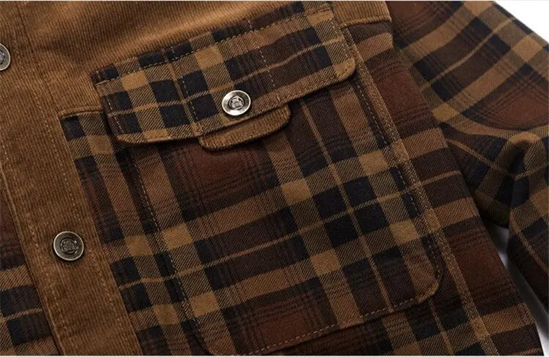 Plaid jacket with fleece lining